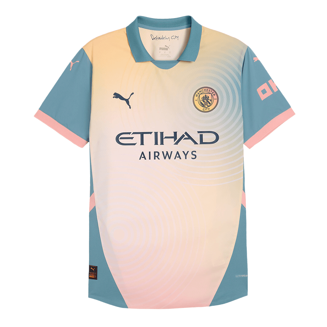 Player Version RODRIGO #16 Manchester City Fourth Away  Soccer Jersey 2024/25- Definitely City (UCL) footmaillots.fr