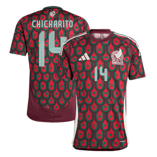 Men's Mexico CHICHARITO #14 Home Soccer Jersey Copa América 2024 footmaillots.fr