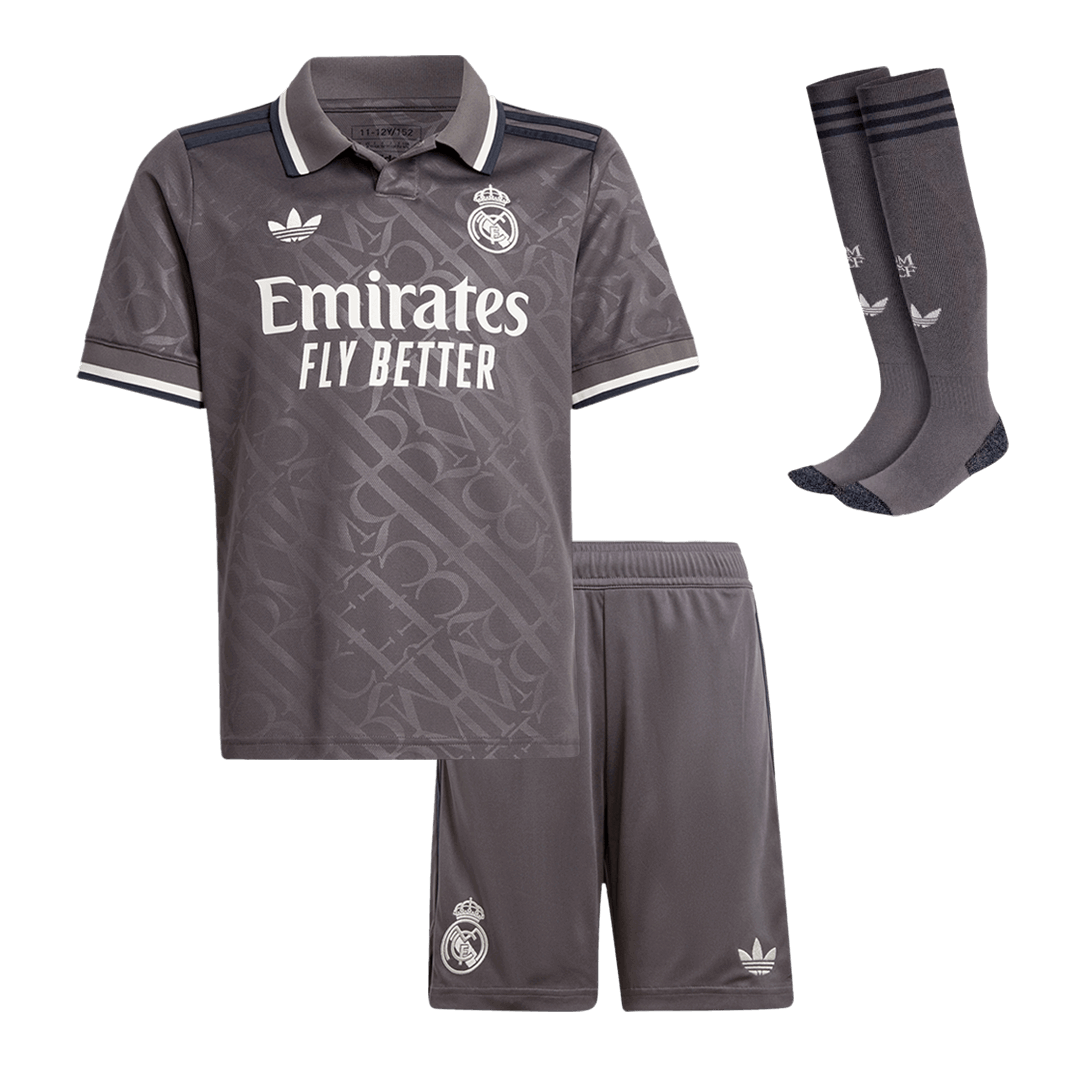 Kid's Real Madrid Third Away  Soccer Jersey Kit(Jersey+Shorts+Socks) 2024/25 footmaillots.fr