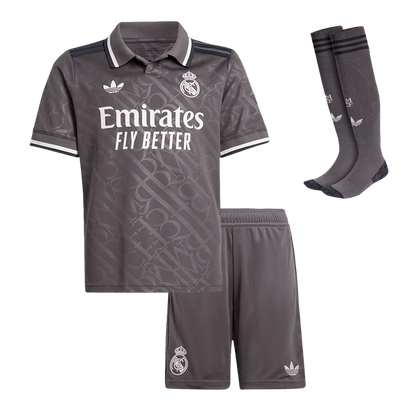 Kid's Real Madrid Third Away  Soccer Jersey Kit(Jersey+Shorts+Socks) 2024/25 footmaillots.fr