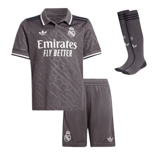 Kid's Real Madrid Third Away  Soccer Jersey Kit(Jersey+Shorts+Socks) 2024/25 footmaillots.fr
