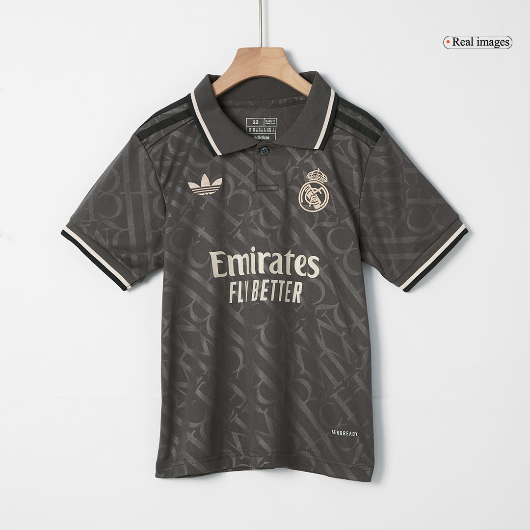 Kid's Real Madrid Third Away  Soccer Jersey Kit(Jersey+Shorts) 2024/25 footmaillots.fr