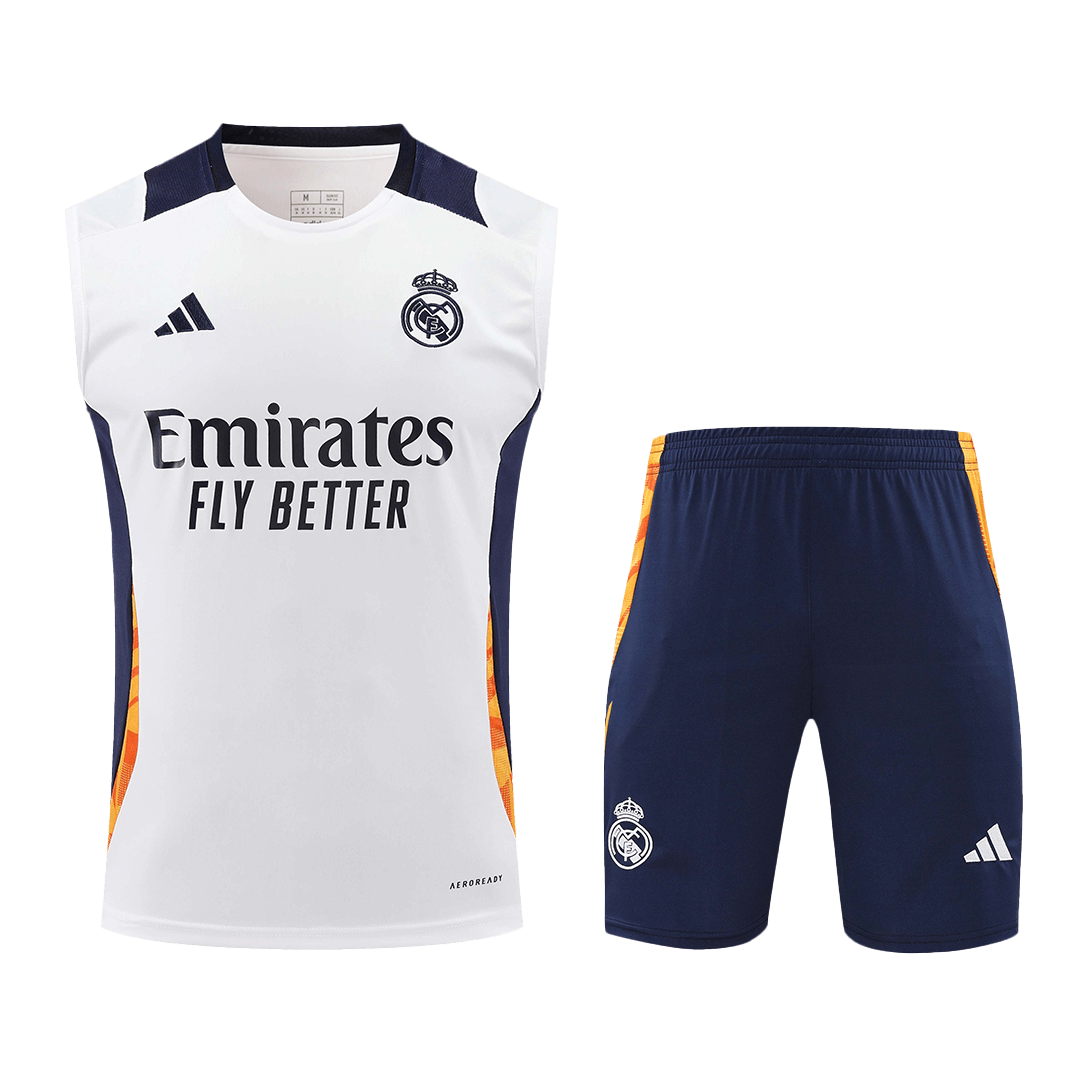 Real Madrid Pre-Match  Soccer Jersey Vest Kit(Jersey+Shorts) 2024/25 footmaillots.fr