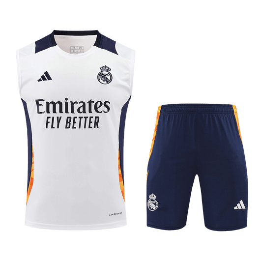 Real Madrid Pre-Match  Soccer Jersey Vest Kit(Jersey+Shorts) 2024/25 footmaillots.fr