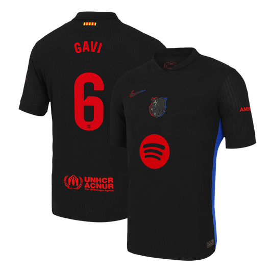 Player Version GAVI #6 Barcelona Away  Soccer Jersey 2024/25 - Spotify Logo Without Text footmaillots.fr