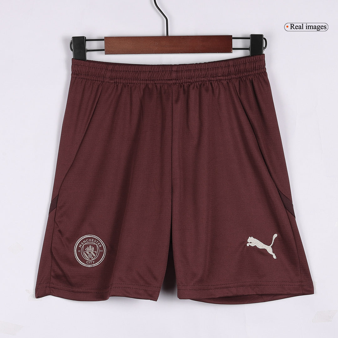 Kid's Manchester City Third Away  Soccer Jersey Kit(Jersey+Shorts) 2024/25 footmaillots.fr