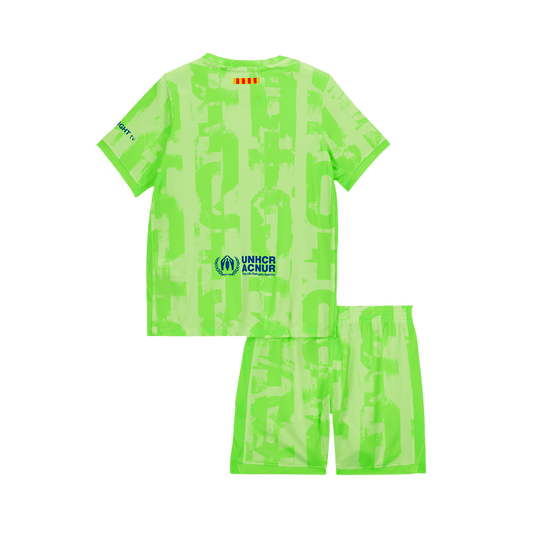 Kid's Barcelona Third Away  Soccer Jersey Kit(Jersey+Shorts) 2024/25 - UCL (Spotify Logo Without Text) footmaillots.fr