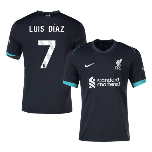 Luis Díaz #7 Liverpool Away  Soccer Jersey 2024/25 footmaillots.fr