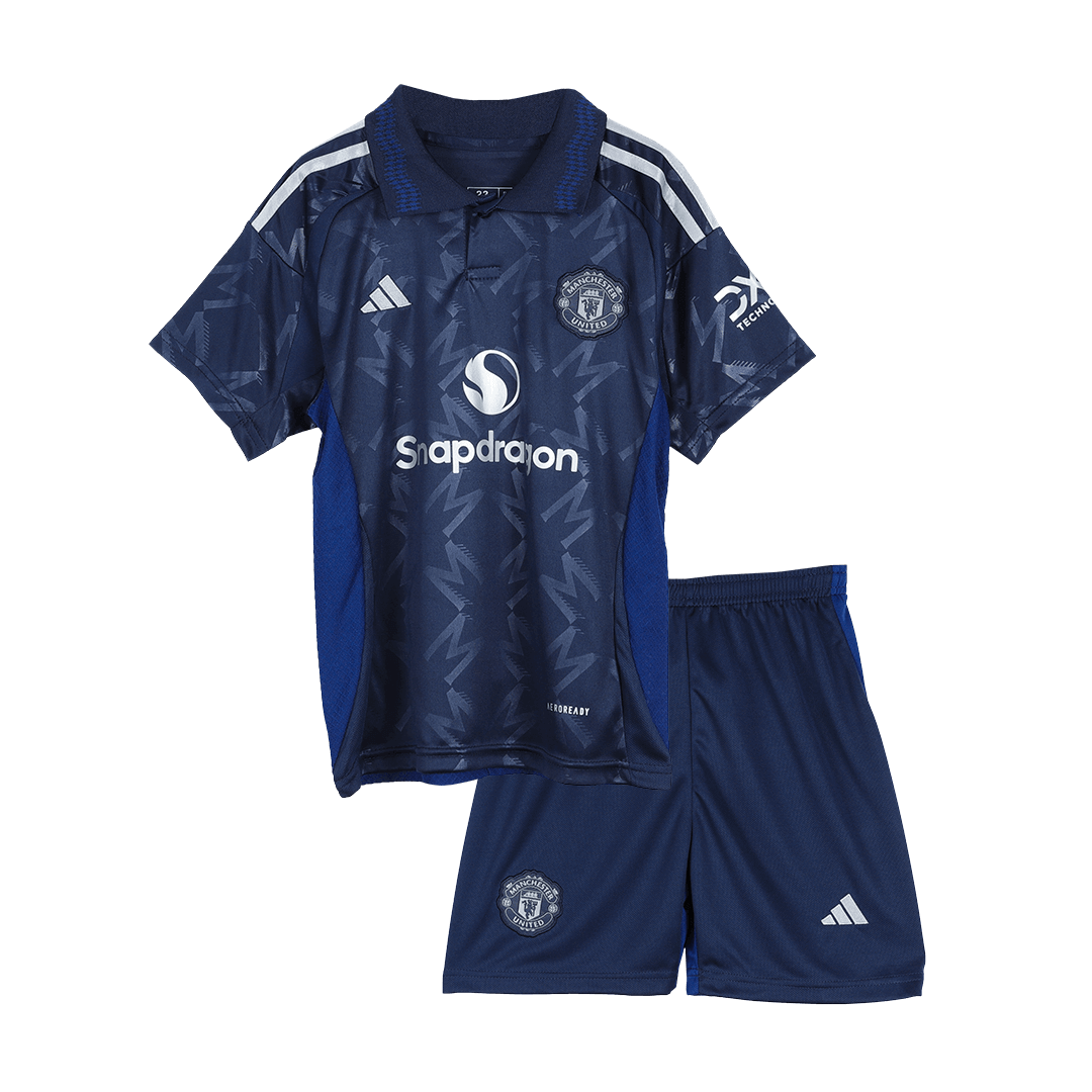 Kid's Manchester United Away  Soccer Jersey Kit(Jersey+Shorts) 2024/25 footmaillots.fr
