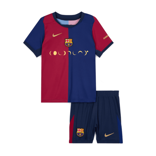 Kid's Barcelona Home  Soccer Jersey Kit(Jersey+Shorts) 2024/25 - COLDPLAY footmaillots.fr