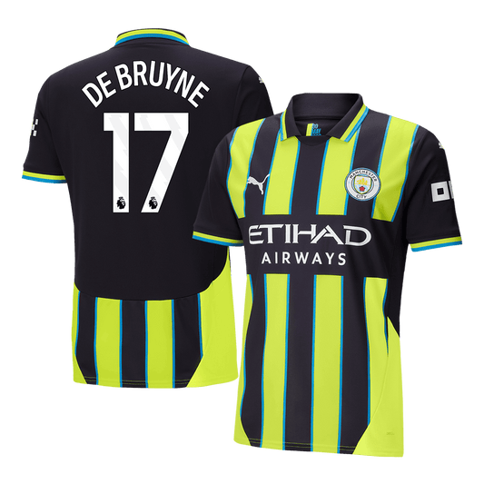 DE BRUYNE #17 Manchester City Away  Soccer Jersey 2024/25 footmaillots.fr