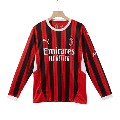 AC Milan Home Long Sleeve  Soccer Jersey 2024/25 footmaillots.fr