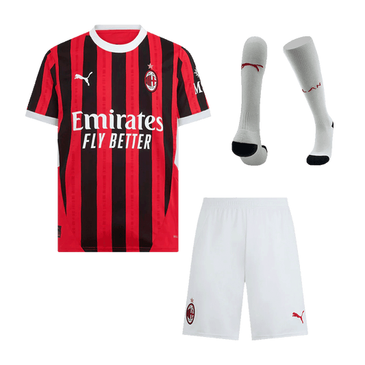 AC Milan Home  Soccer Jersey Kit(Jersey+Shorts+Socks) 2024/25 footmaillots.fr