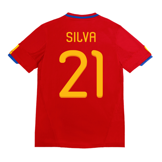 Retro SILVA #21 2010 Spain Home  Soccer Jersey footmaillots.fr