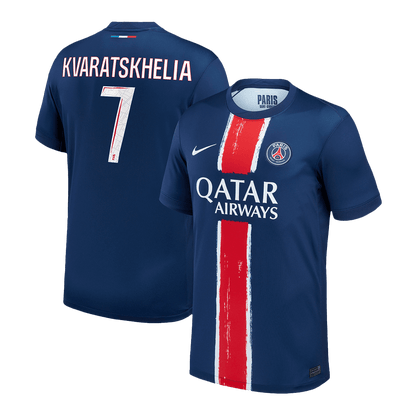 KVARATSKHELIA #7 PSG Home Soccer Jersey 2024/25 footmaillots.fr
