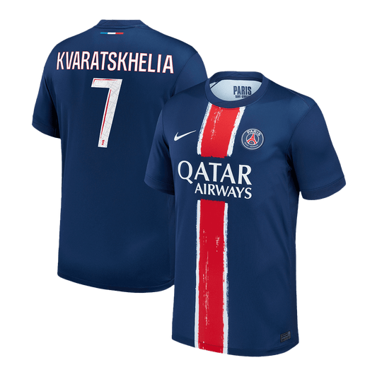 KVARATSKHELIA #7 PSG Home Soccer Jersey 2024/25 footmaillots.fr