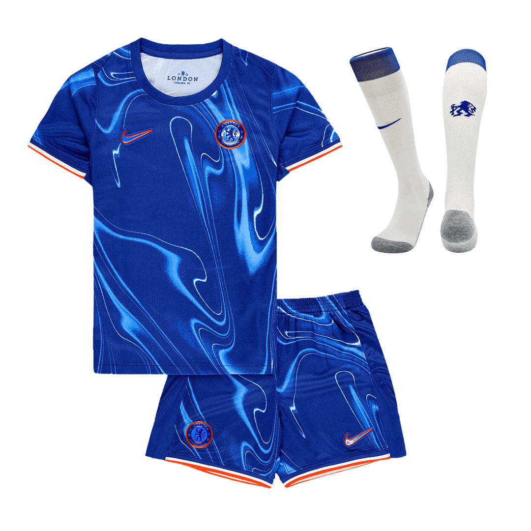 Kid's Chelsea Home  Soccer Jersey Kit(Jersey+Shorts+Socks) 2024/25 footmaillots.fr