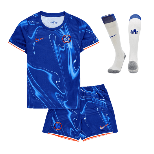 Kid's Chelsea Home  Soccer Jersey Kit(Jersey+Shorts+Socks) 2024/25 footmaillots.fr