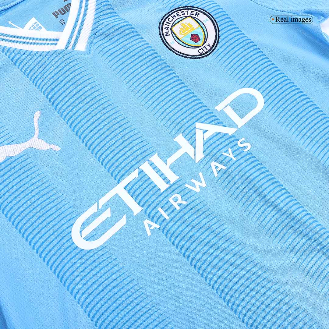 Kid's Manchester City Home  Soccer Jersey Kit(Jersey+Shorts) 2023/24 footmaillots.fr