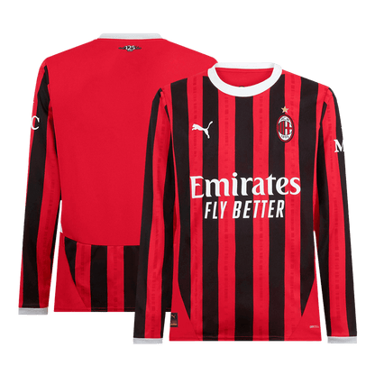 AC Milan Home Long Sleeve  Soccer Jersey 2024/25 footmaillots.fr