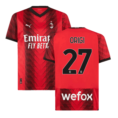 ORIGI #27 AC Milan Home  Soccer Jersey 2023/24 footmaillots.fr
