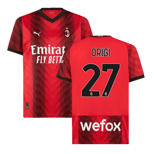 ORIGI #27 AC Milan Home  Soccer Jersey 2023/24 footmaillots.fr