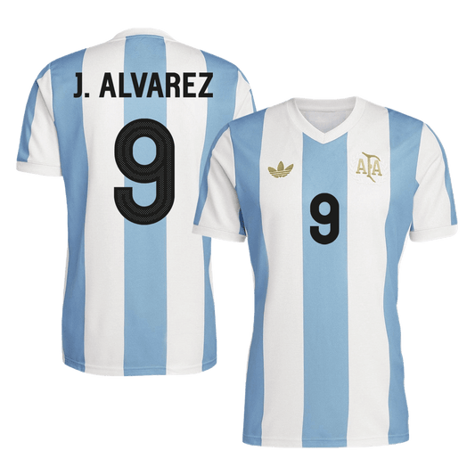 J.ALVAREZ #9 Argentina  Soccer Jersey 2024- 50th Anniversary footmaillots.fr