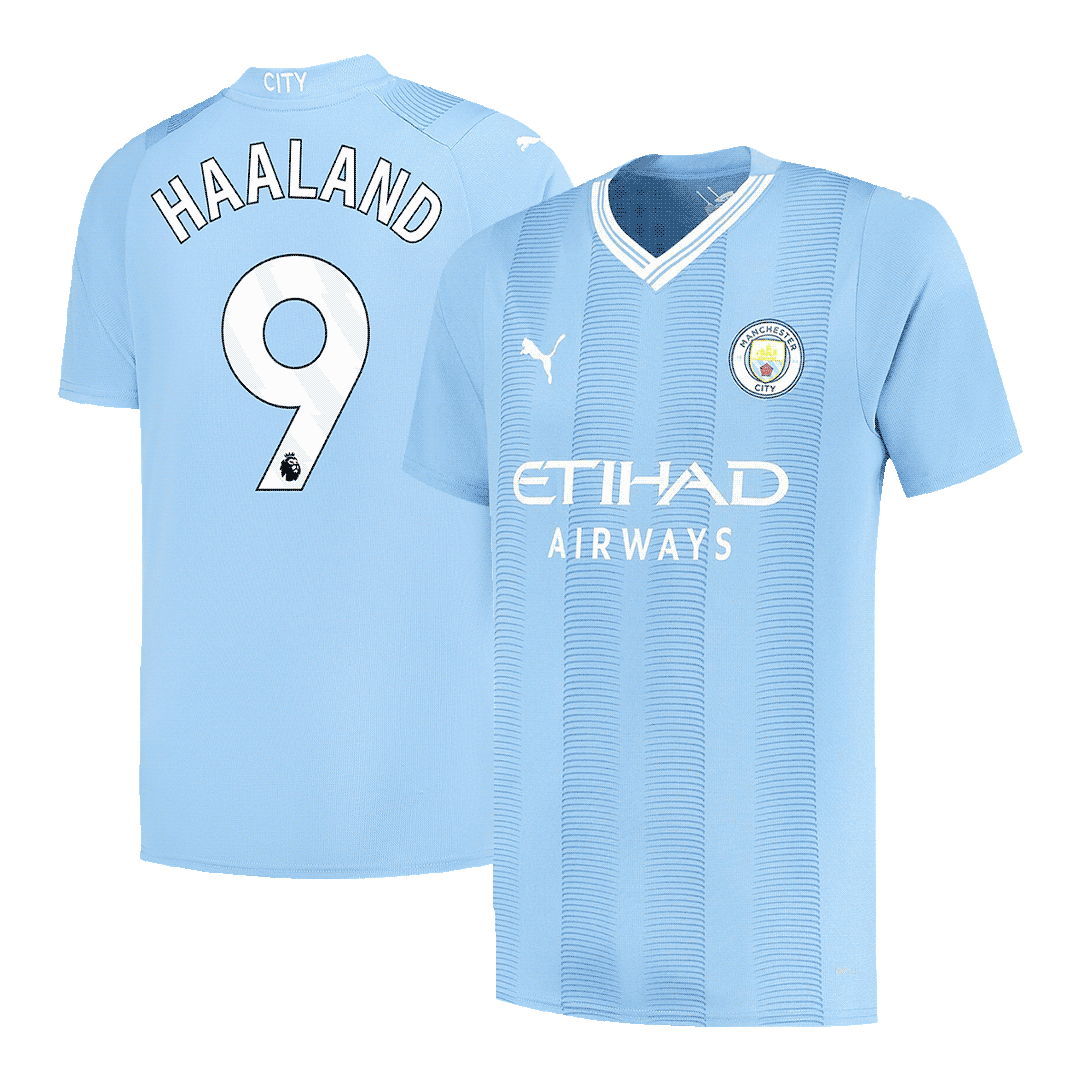 HAALAND #9 Manchester City Home  Soccer Jersey 2023/24 footmaillots.fr