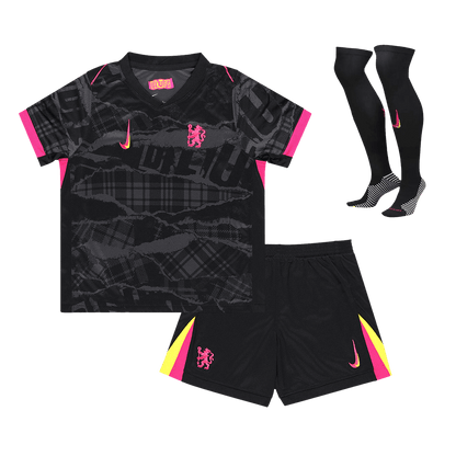 Kid's Chelsea Third Away  Soccer Jersey Kit(Jersey+Shorts+Socks) 2024/25 footmaillots.fr