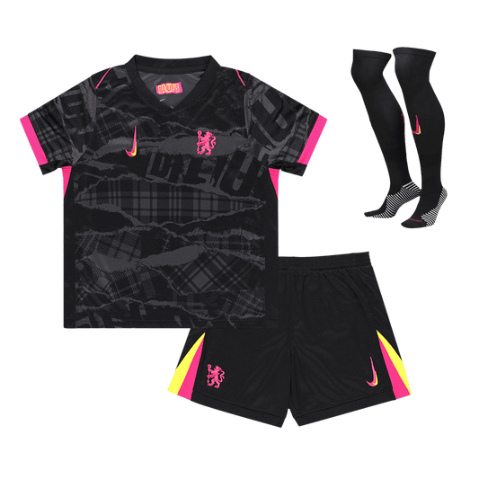 Kid's Chelsea Third Away  Soccer Jersey Kit(Jersey+Shorts+Socks) 2024/25 footmaillots.fr