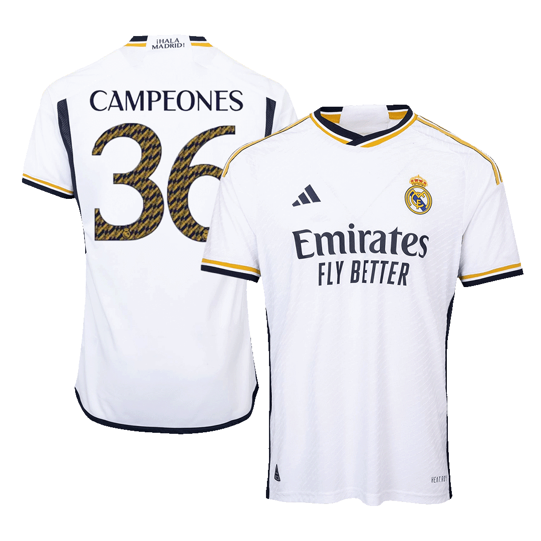 Player Version CAMPEONES #36 Real Madrid Home Soccer Jersey 2023/24 footmaillots.fr