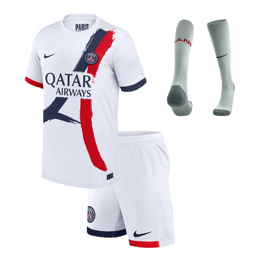 Kid's PSG Away  Soccer Jersey Kit(Jersey+Shorts+Socks) 2024/25 footmaillots.fr