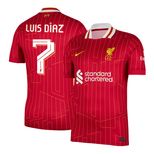 Luis Díaz #7 Liverpool Home  Soccer Jersey 2024/25 - UCL footmaillots.fr