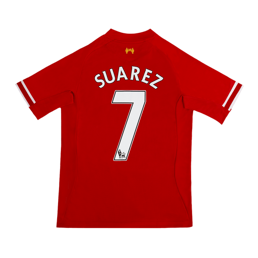 Retro SUAREZ #7 2013/14 Liverpool Home  Soccer Jersey footmaillots.fr