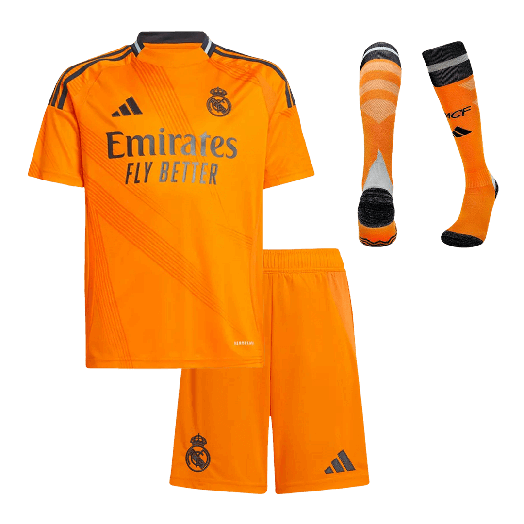 Kid's Real Madrid Away  Soccer Jersey Kit(Jersey+Shorts+Socks) 2024/25 footmaillots.fr