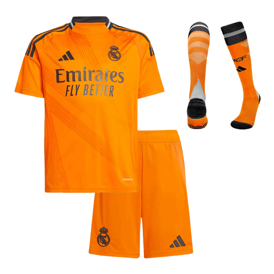 Kid's Real Madrid Away  Soccer Jersey Kit(Jersey+Shorts+Socks) 2024/25 footmaillots.fr