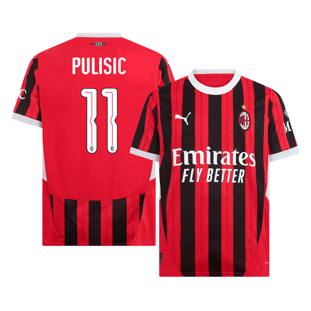 PULISIC #11 AC Milan Home  Soccer Jersey 2024/25 - UCL footmaillots.fr