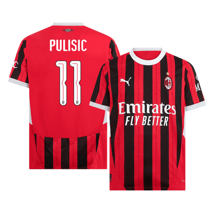 PULISIC #11 AC Milan Home  Soccer Jersey 2024/25 - UCL footmaillots.fr