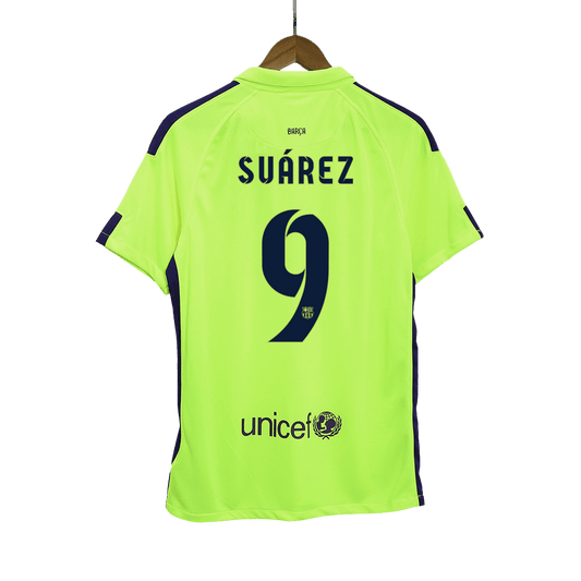 Retro Suárez #9 2014/15 Barcelona Third Away  Soccer Jersey footmaillots.fr