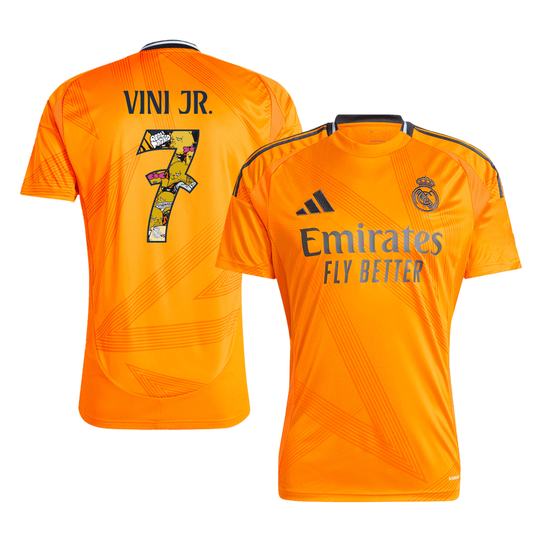 VINI JR. #7 Real Madrid Away  Soccer Jersey 2024/25 - Bear Champ Font footmaillots.fr