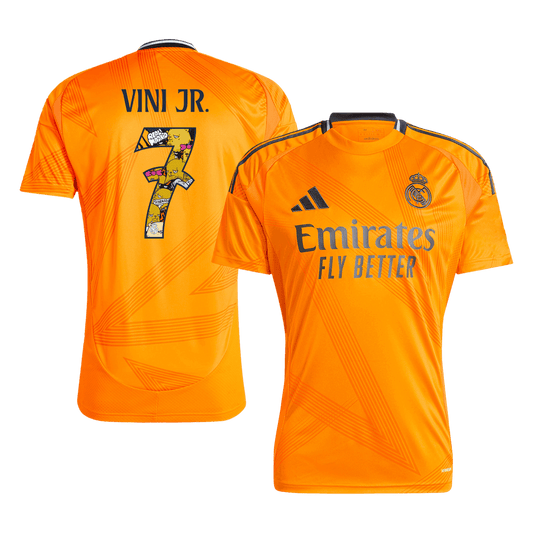 VINI JR. #7 Real Madrid Away  Soccer Jersey 2024/25 - Bear Champ Font footmaillots.fr