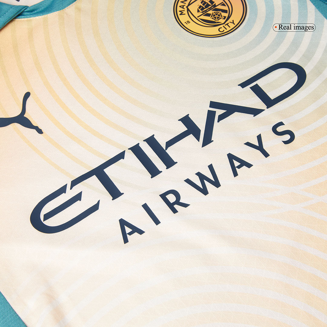Player Version RODRIGO #16 Manchester City Fourth Away  Soccer Jersey 2024/25- Definitely City (UCL) footmaillots.fr