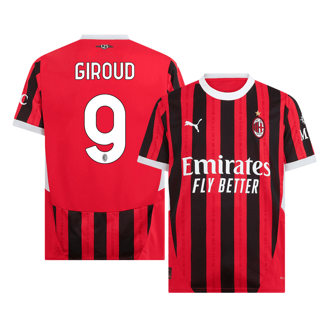 GIROUD #9 AC Milan Home  Soccer Jersey 2024/25 footmaillots.fr