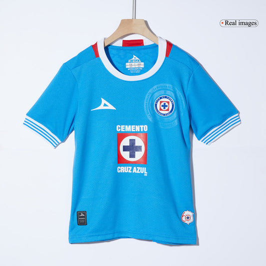 Kid's Cruz Azul Home  Soccer Jersey Kit(Jersey+Shorts) 2024/25 footmaillots.fr