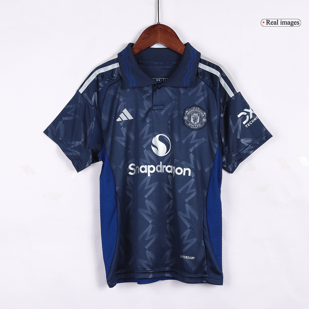 Kid's Manchester United Away  Soccer Jersey Kit(Jersey+Shorts) 2024/25 footmaillots.fr