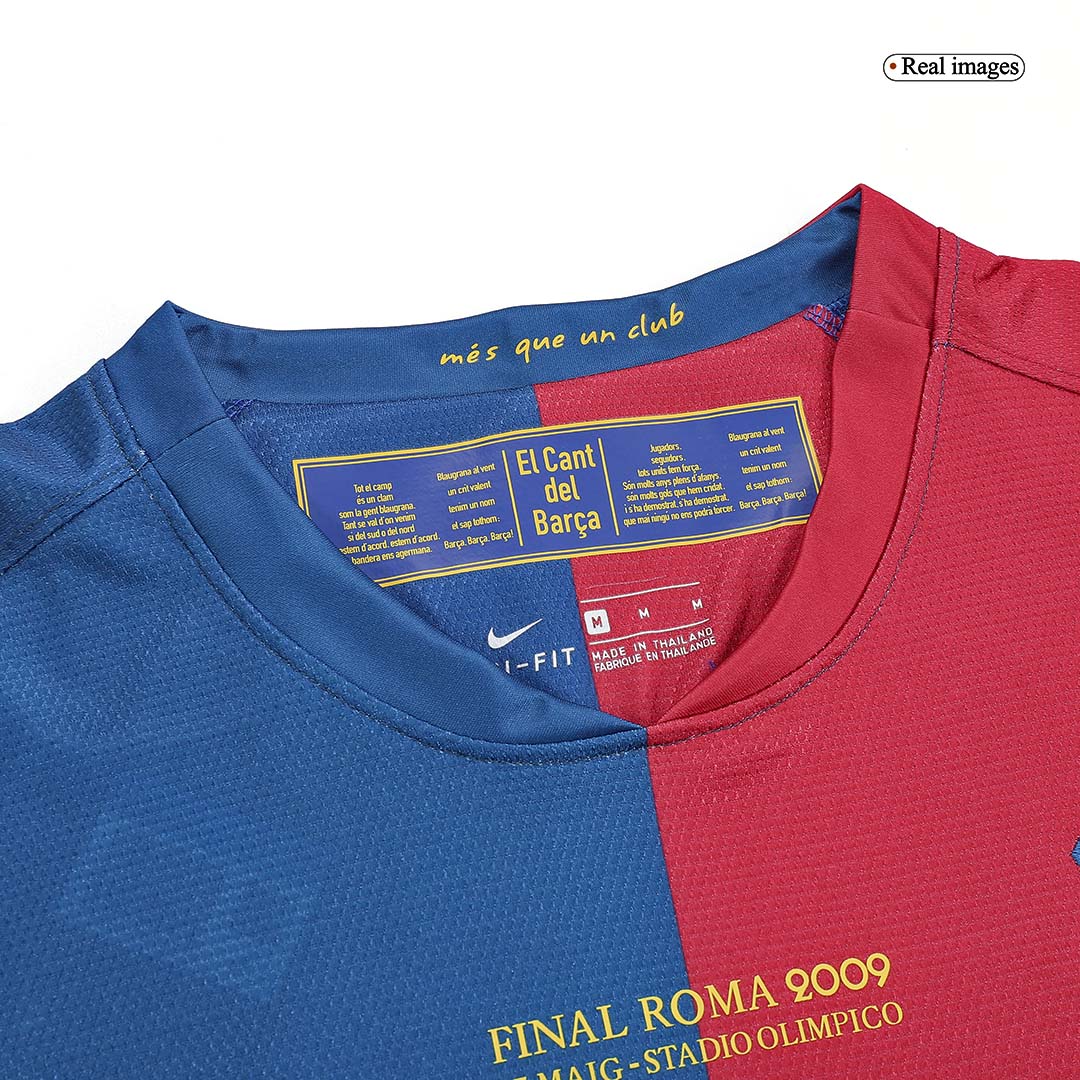 Retro XAVI #6 2008/09 Barcelona Home Long Sleeve  Soccer Jersey- UCL Final footmaillots.fr