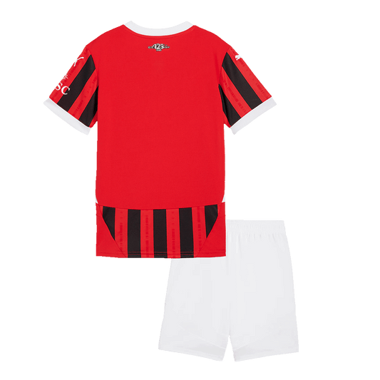 Kid's AC Milan Home  Soccer Jersey Kit(Jersey+Shorts) 2024/25 footmaillots.fr