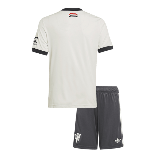 Kid's Manchester United Third Away  Soccer Jersey Kit(Jersey+Shorts) 2024/25 footmaillots.fr