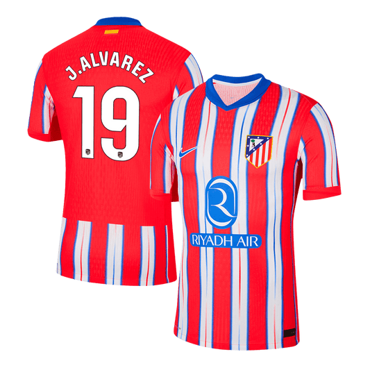Player Version J.ALVAREZ #19 Atletico Madrid Home  Soccer Jersey 2024/25 footmaillots.fr