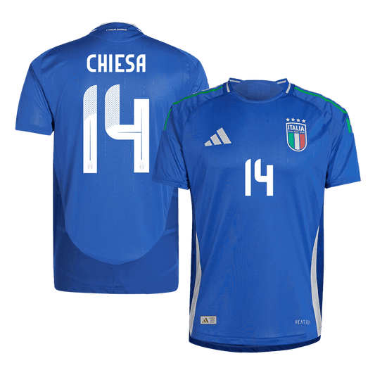 Player Version CHIESA #14 Italy Home  Soccer Jersey Euro 2024 footmaillots.fr